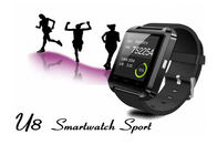 Μαύρος U8 σύντροφος Wristwatch Bluetooth για αρρενωπό IOS Samsung Mp3 Wristband