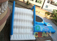 Άσπρη/μπλε διογκώσιμη μίσθωση Bouncy αθλητικών παιχνιδιών CE αδιάβροχο για τη λίμνη